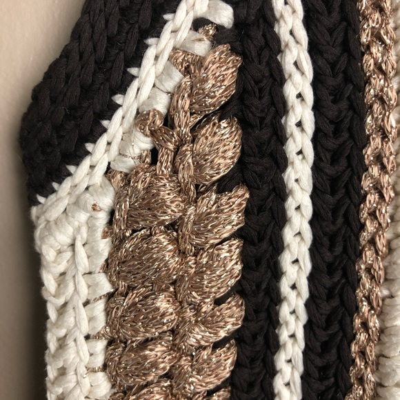 NWT Milly crochet gold and black tank dress M - Picture 5 of 8